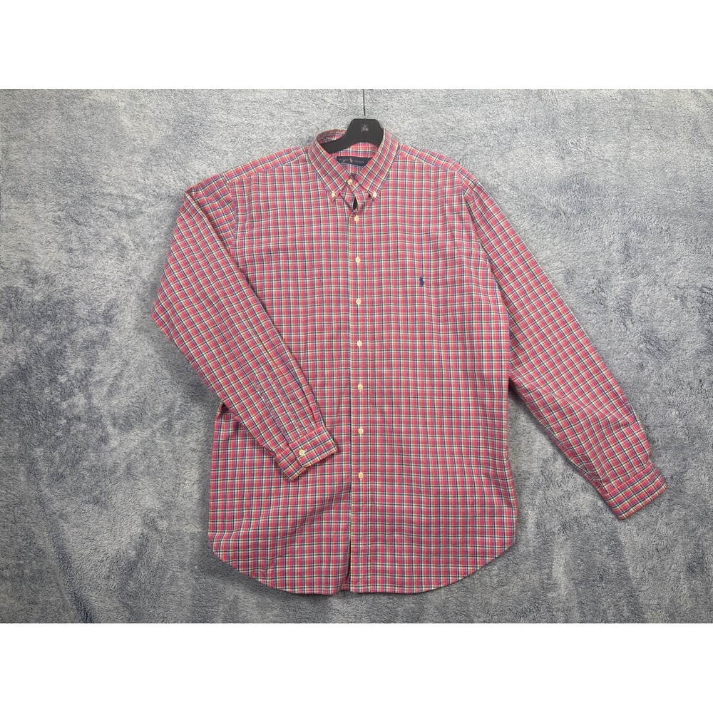 Ralph Lauren Mens XLT Multi Plaid Button Down Shirt Tall Fit Cotton Classic
